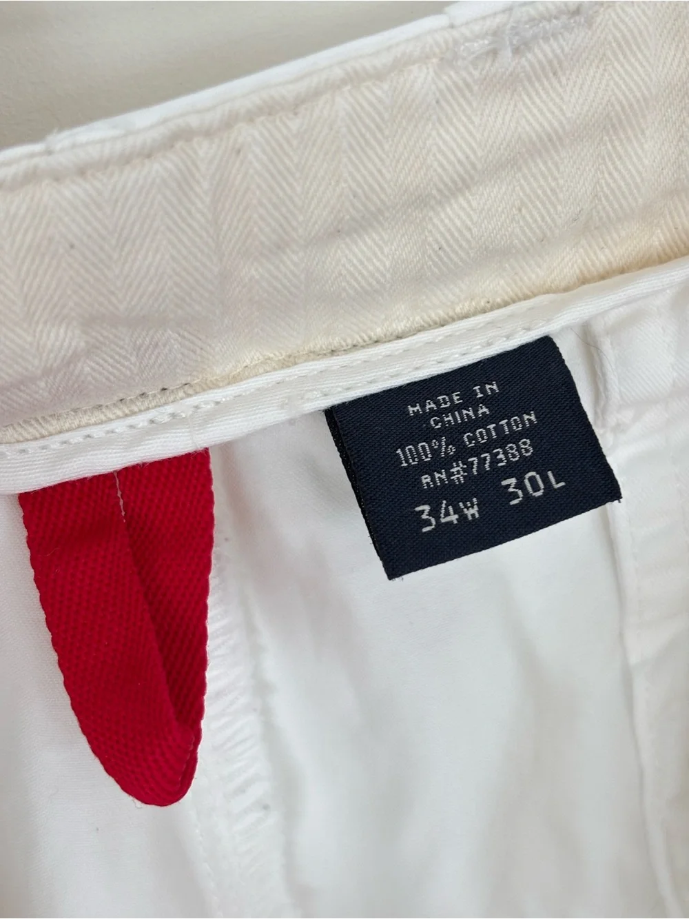 J. Crew 100% Cotton Classic White Men's Regular Fit Chino Pants Size 34x30
